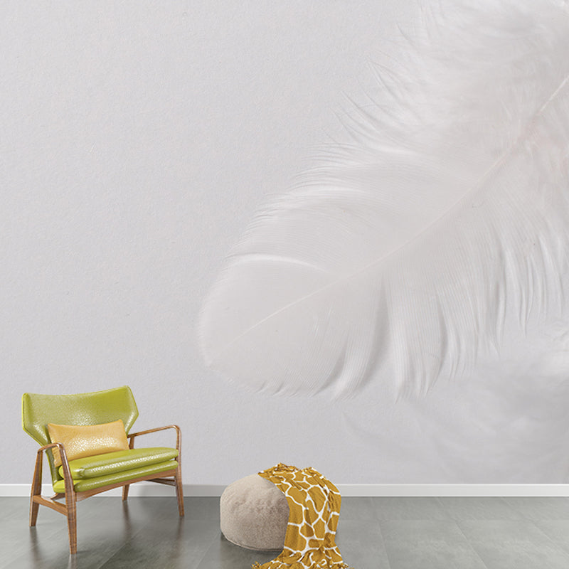 Soft Feather Wall Mural Wallpaper Mildew Resistant Wall Covering for Decoration