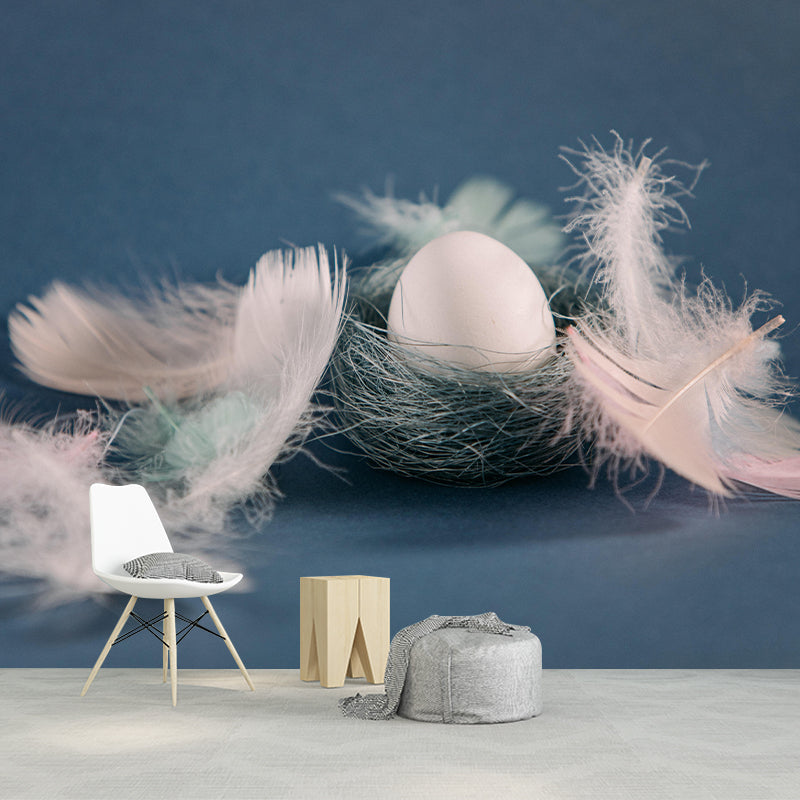 Soft Bird Feather Wall Mural Wallpaper Mildew Resistant Wall Covering for Decoration