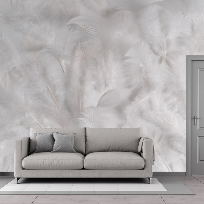 Soft Bird Feather Wall Mural Wallpaper Mildew Resistant Wall Covering for Decoration