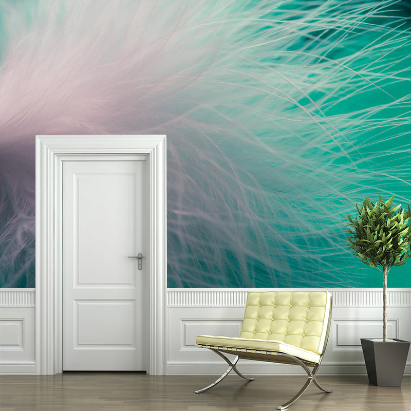 Beautiful Bird Feather Wall Mural Wallpaper Mildew Resistant Wall Covering for Decoration