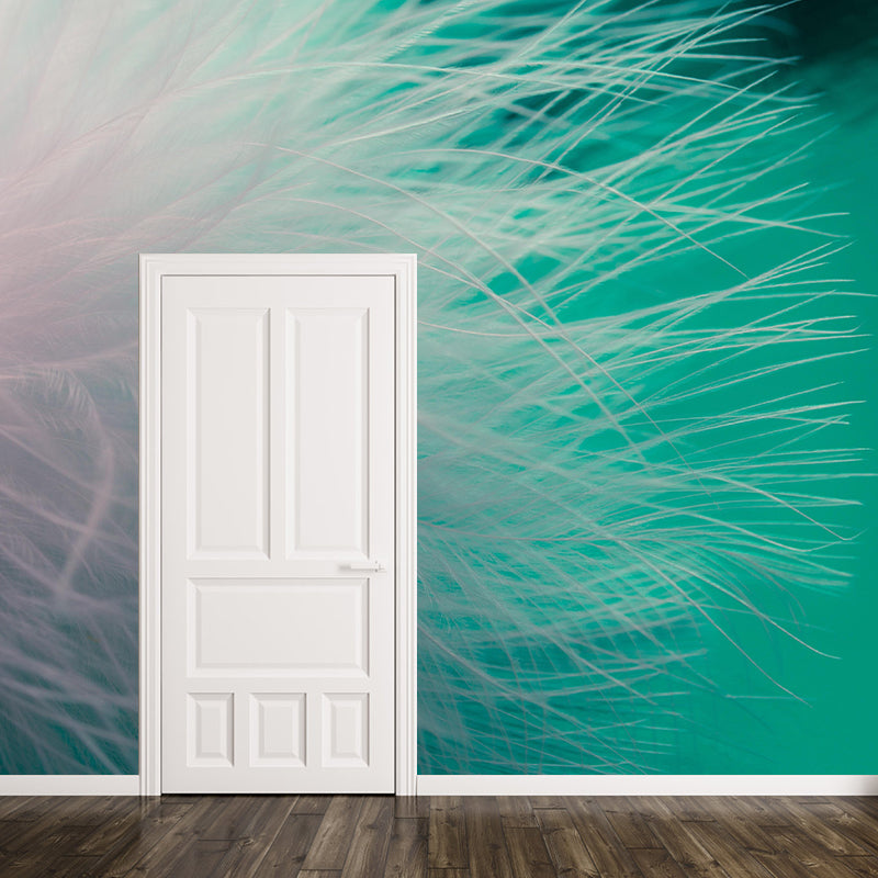 Beautiful Bird Feather Wall Mural Wallpaper Mildew Resistant Wall Covering for Decoration