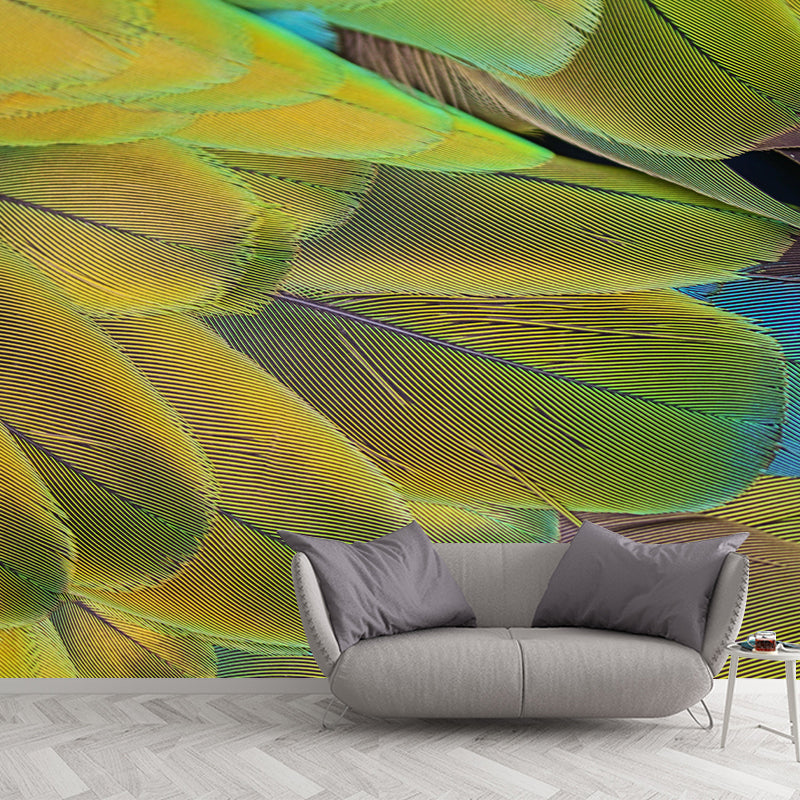 Beautiful Bird Feather Wall Mural Wallpaper Mildew Resistant Wall Covering for Decoration