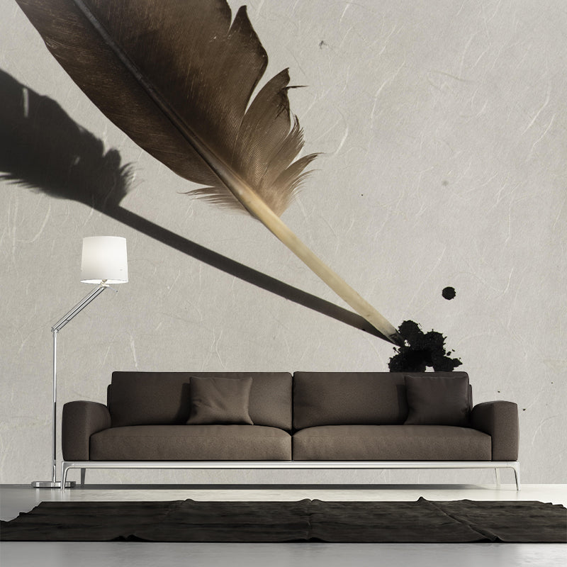 Feather Wall Mural Wallpaper Mildew Resistant Wall Covering for Decoration