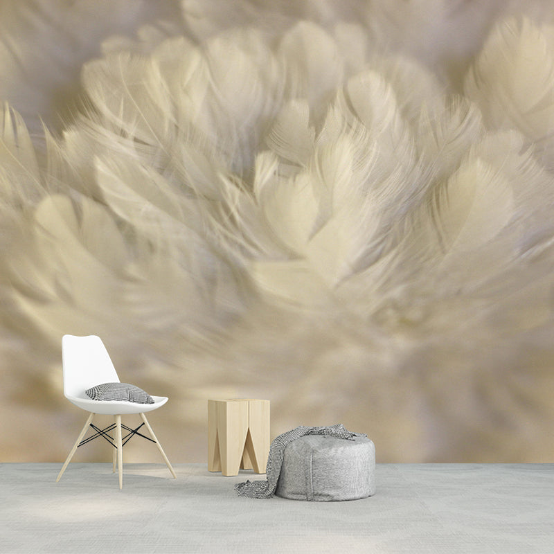 Feather Wall Mural Wallpaper Mildew Resistant Wall Covering for Bedroom