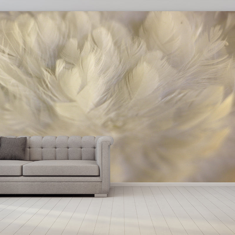 Feather Wall Mural Wallpaper Mildew Resistant Wall Covering for Bedroom