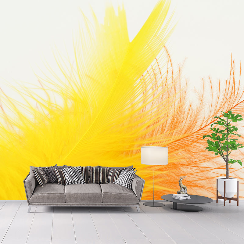 Bird Feather Wall Mural Wallpaper Mildew Resistant Wall Covering for Decoration