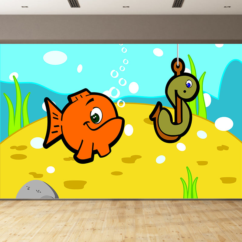 Tropical Underwater Life Mural Decal Moisture Resistant Contemporary Bedroom Wall Covering