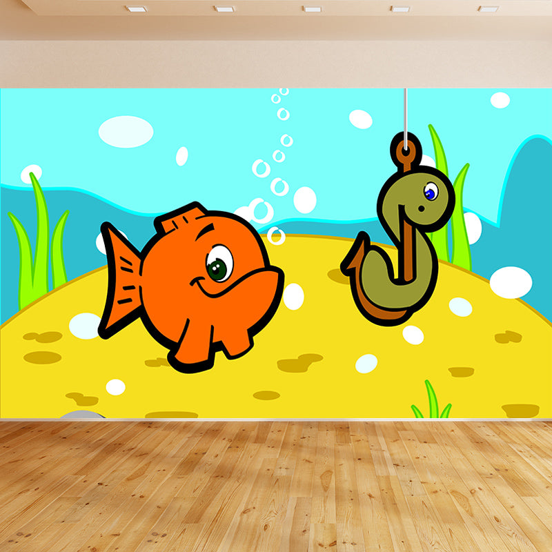 Tropical Underwater Life Mural Decal Moisture Resistant Contemporary Bedroom Wall Covering