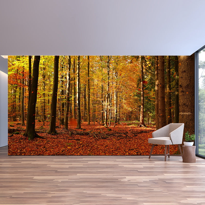 Dense Forest Trees Moisture Resistant Contemporary Bedroom Wall Covering