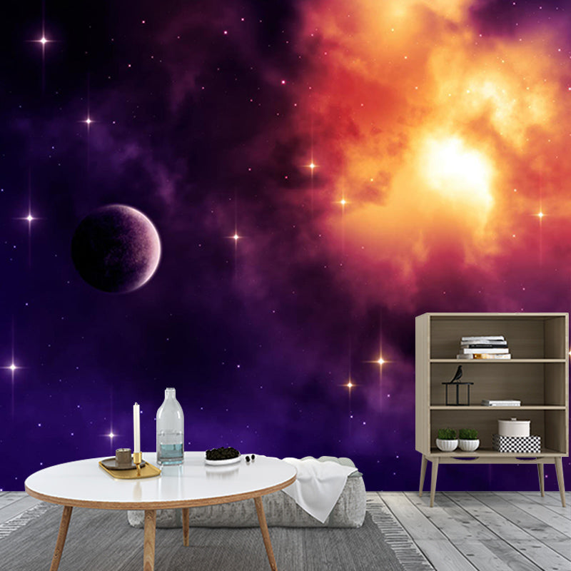 Dazzling Stars Universe Mural Wallpaper Personalized Size Wall Covering for Bedroom