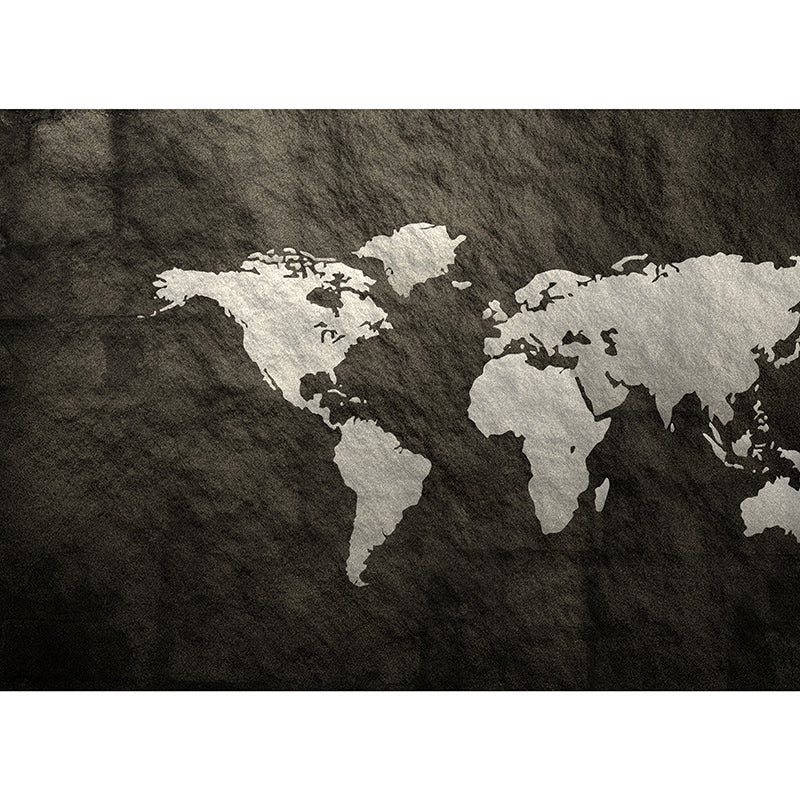 Map Illustration Mural Stain-Resistant Wall Decor for Guest Room, Personalized Size