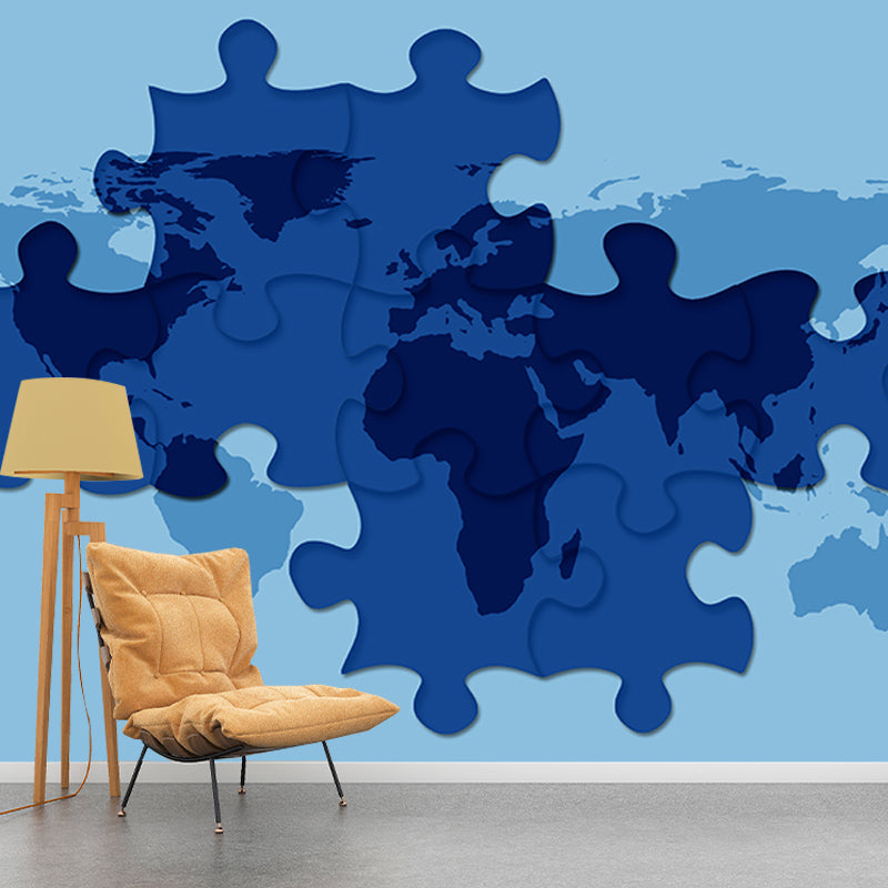 Map Illustration Mural Decal Eco-friendly Wallpaper for Meeting Room Bedroom