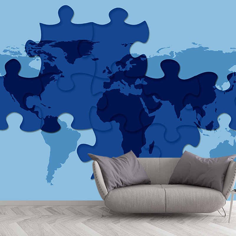 Map Illustration Mural Decal Eco-friendly Wallpaper for Meeting Room Bedroom