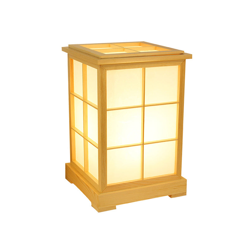 1 lampe de table de tête de tête chinoise Livre de lecture beige léger avec une teinte en bois de maison