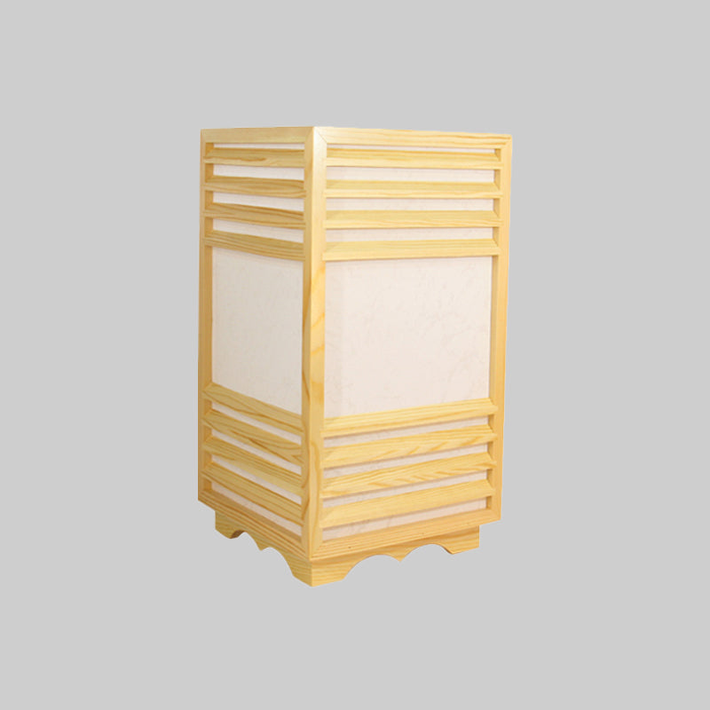 1 Kopf rechteckige Lesen helles zeitgenössisches Holz Nachttischlampe in Beige zum Studium