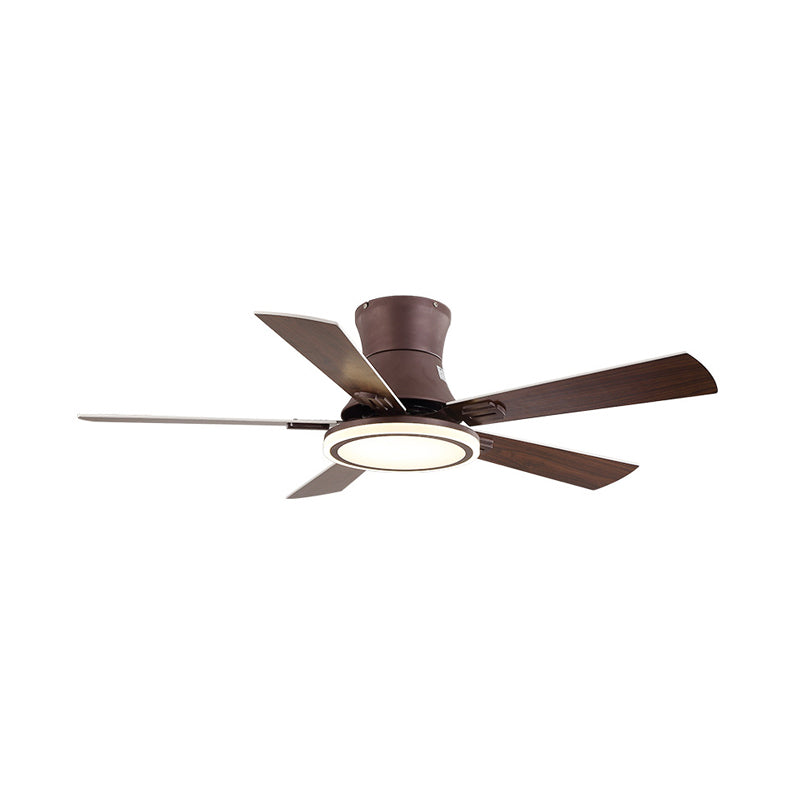 Éclairage de plafond rond 48 "W LED LED MOTRAL MÉTAL MÉTAL moderne Éclairage de monte à chasse d'eau pour le salon, 5 lames