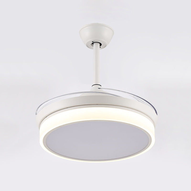 Acryl weiße Anhänger Lüfter leichte runde 48 "W LED minimalistische Halbflush -Deckenleuchte für Wohnzimmer, 8 klare Klingen