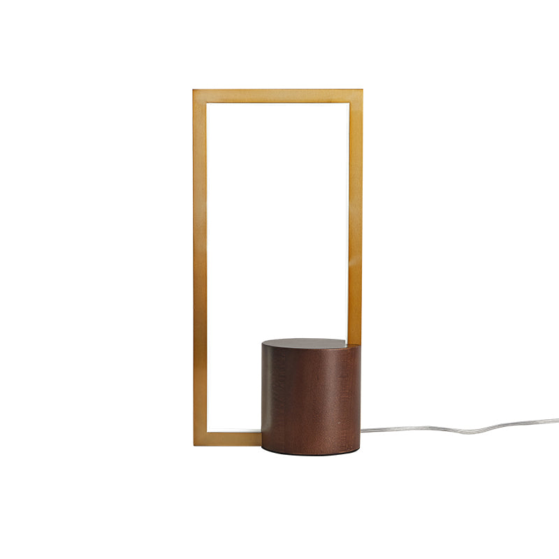 Rechteckige Metall -Aufgabenbeleuchtung modernistischer LED Braunes Lesen mit Holzbasis