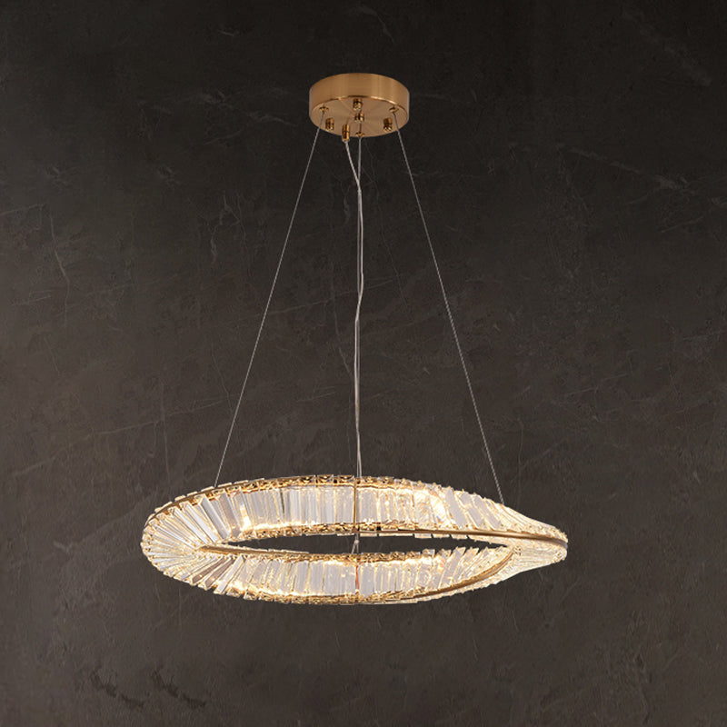 Contemporary Luxury LED Pendant Light Crystal Circular Chandelier for Dining Room