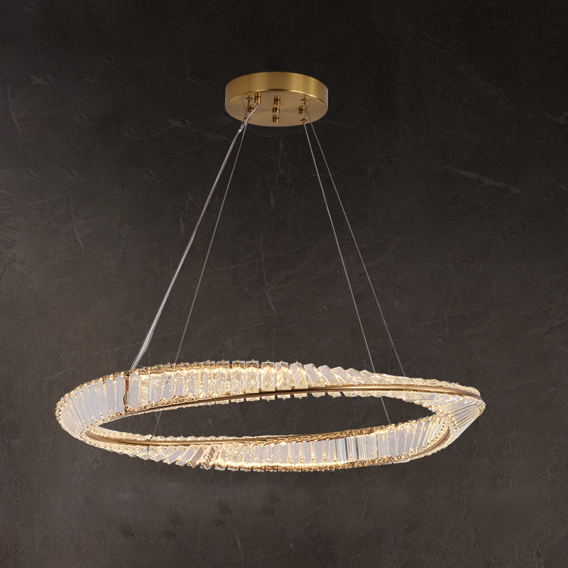Contemporary Luxury LED Pendant Light Crystal Circular Chandelier for Dining Room
