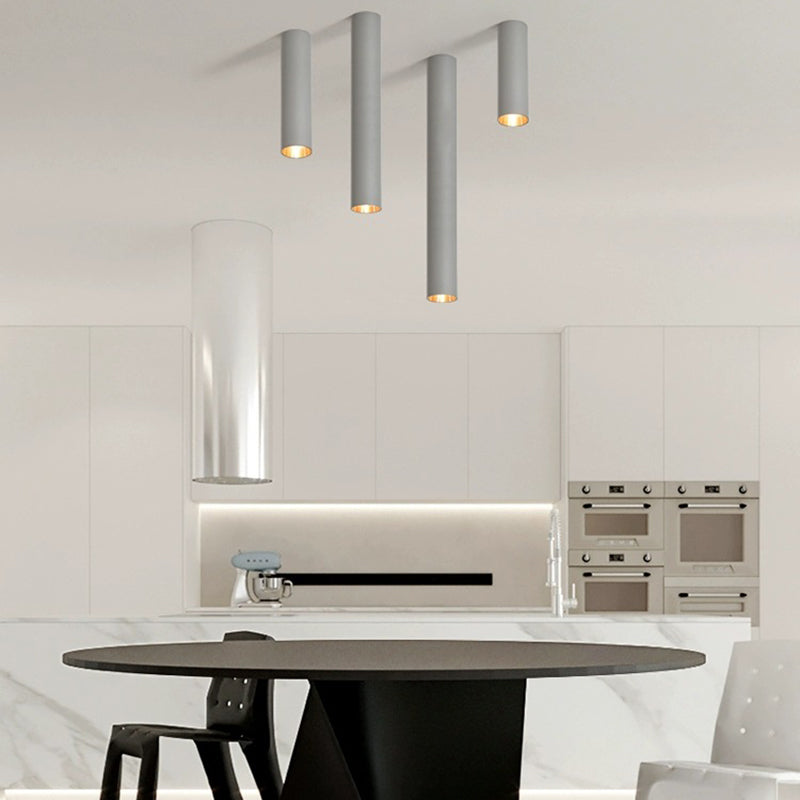 Forma cilindrica LED Lampada da Soffitto Moderna Alluminio 1 Luce Flush Mount per Shop