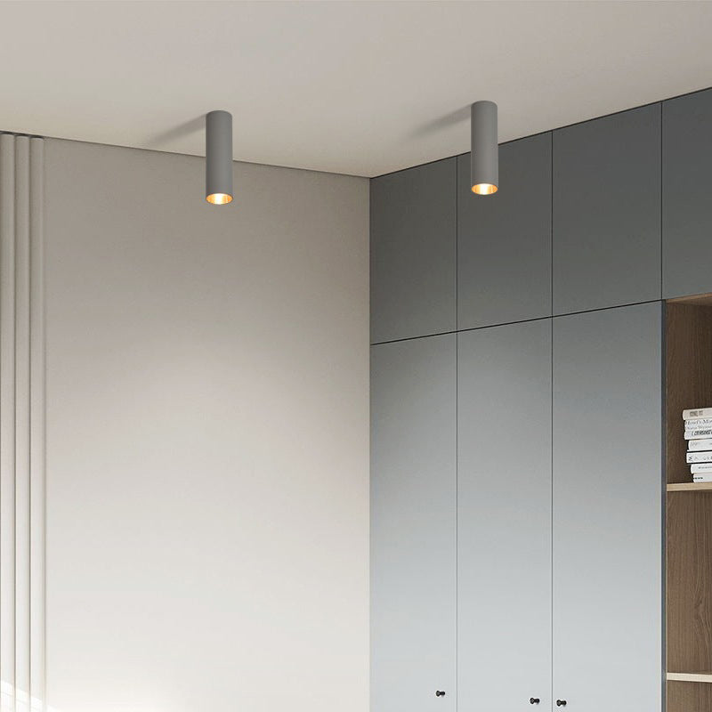 Forma cilindrica LED Lampada da Soffitto Moderna Alluminio 1 Luce Flush Mount per Shop