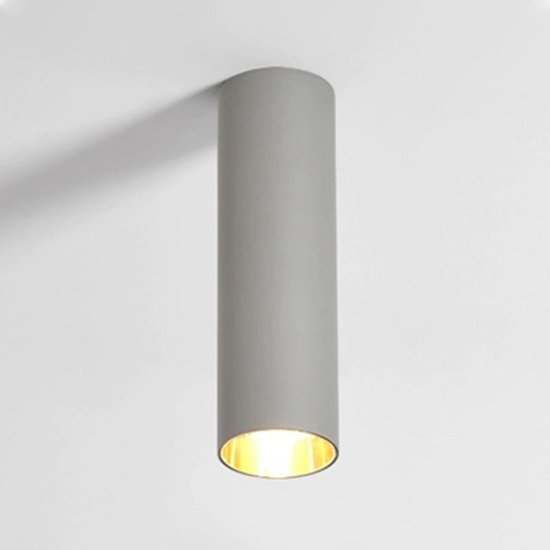 Forma cilindrica LED Lampada da Soffitto Moderna Alluminio 1 Luce Flush Mount per Shop