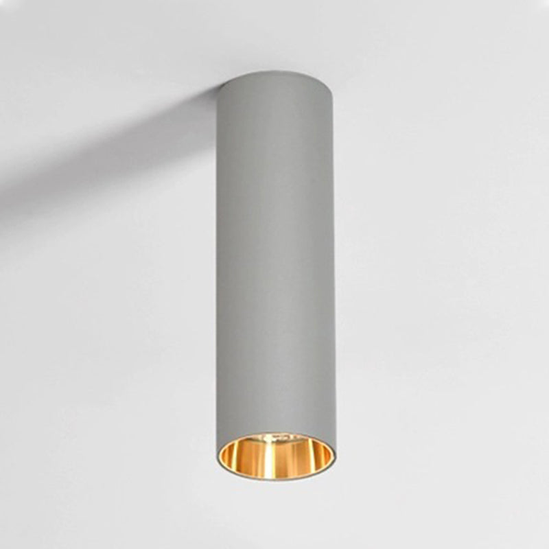 Forma cilindrica LED Lampada da Soffitto Moderna Alluminio 1 Luce Flush Mount per Shop