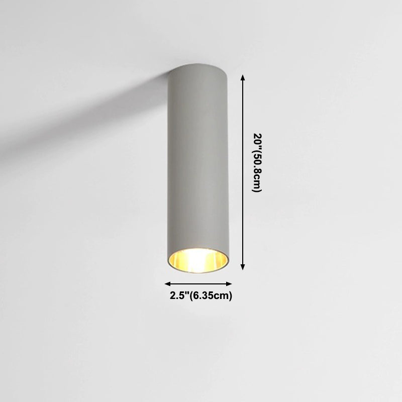 Forma cilindrica LED Lampada da Soffitto Moderna Alluminio 1 Luce Flush Mount per Shop