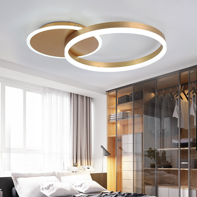 Ringvormige LED-plafondlamp Modern aluminium 2-lichts inbouw voor slaapkamer