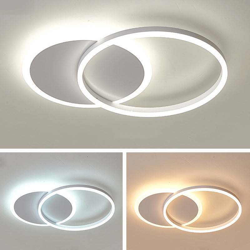Ringvormige LED-plafondlamp Modern aluminium 2-lichts inbouw voor slaapkamer