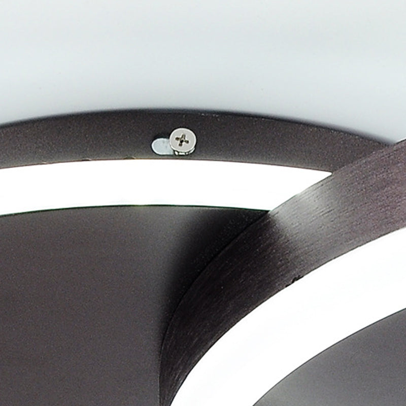 Ringvormige LED-plafondlamp Modern aluminium 2-lichts inbouw voor slaapkamer