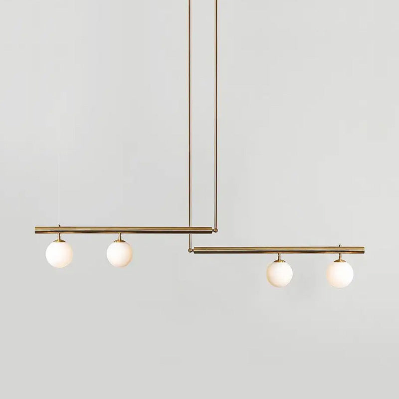 Contemporary Style Spherical Shape Island Lighting Glass Island Lighting Fixtures in Gold