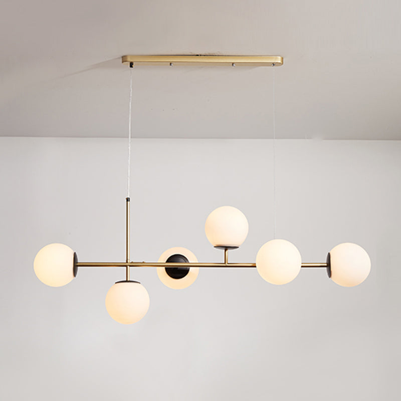 Modern Style Spherical Shape Island Lights Glass 6 Light Island Lighting