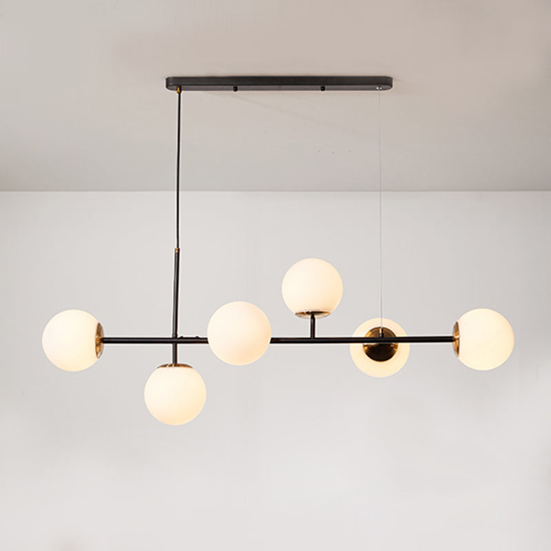 Modern Style Spherical Shape Island Lights Glass 6 Light Island Lighting