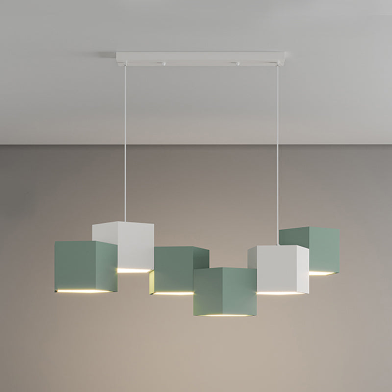 Modern Style Geometry Shape Island Lights Metal 6 Light Island Lighting