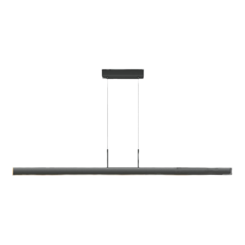 1 Light Linear Island Lights Contemporary Metal Island Pendants in Black