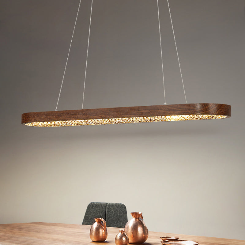 1 Light Oval Island Lights Contemporary Metal Island Pendants for Kitchen