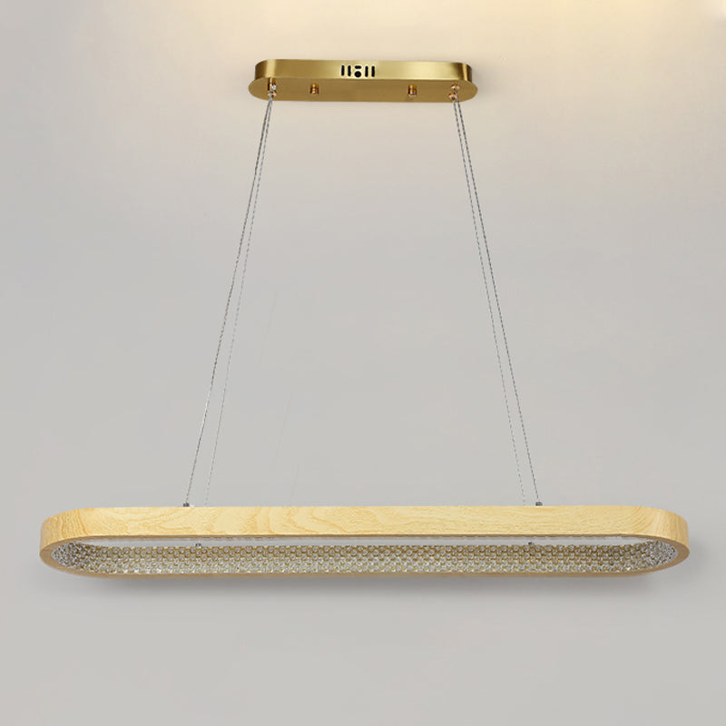 1 Light Oval Island Lights Contemporary Metal Island Pendants for Kitchen