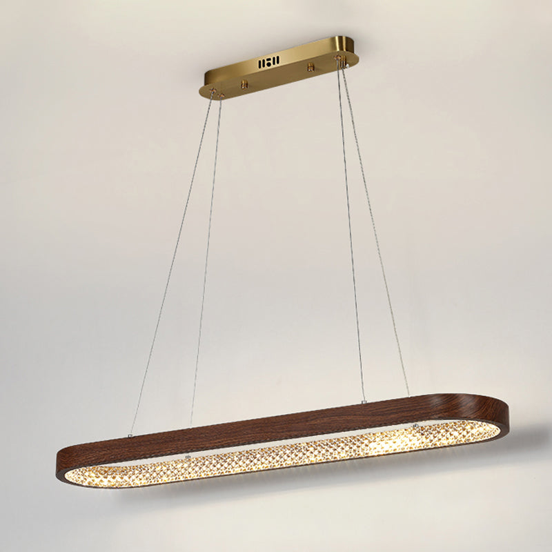 1 Light Oval Island Lights Contemporary Metal Island Pendants for Kitchen