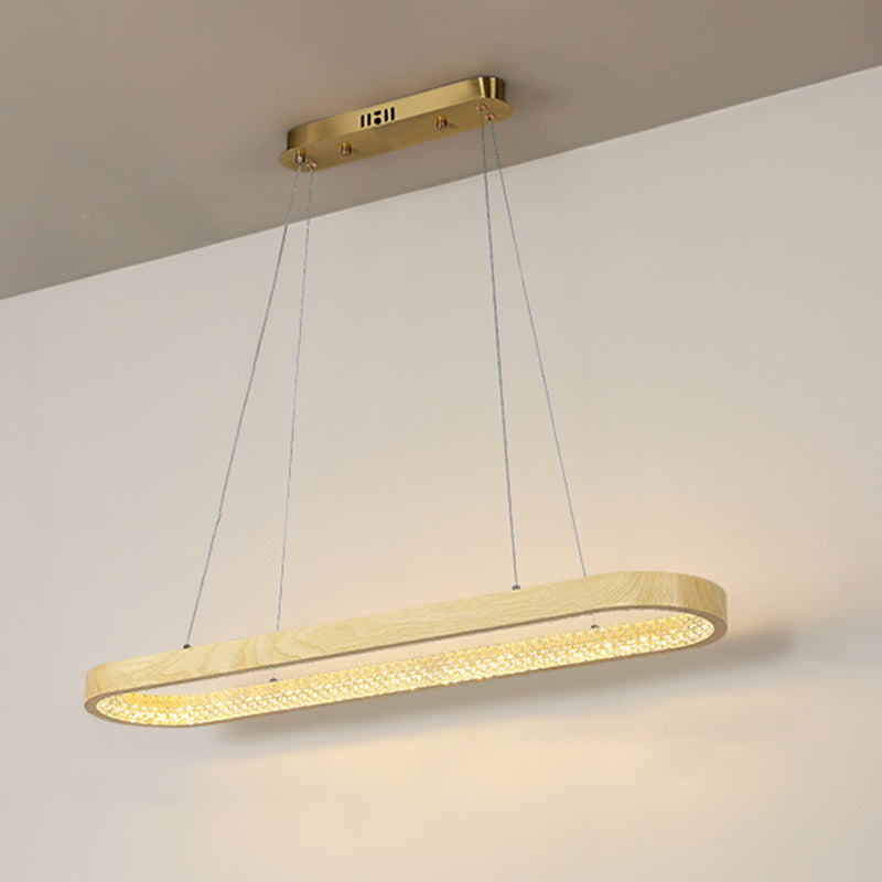 1 Light Oval Island Lights Contemporary Metal Island Pendants for Kitchen