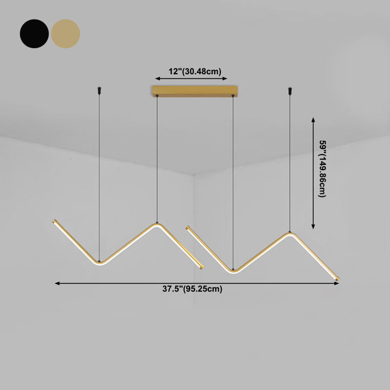 2 Light Linear Island Lights Contemporary Metal Island Lighting Ideas