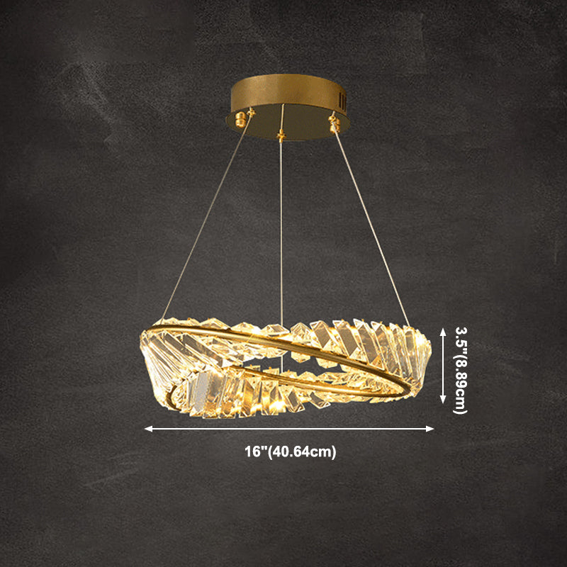 Modern Creative LED Pendant Light Crystal Circular Chandelier for Living Room