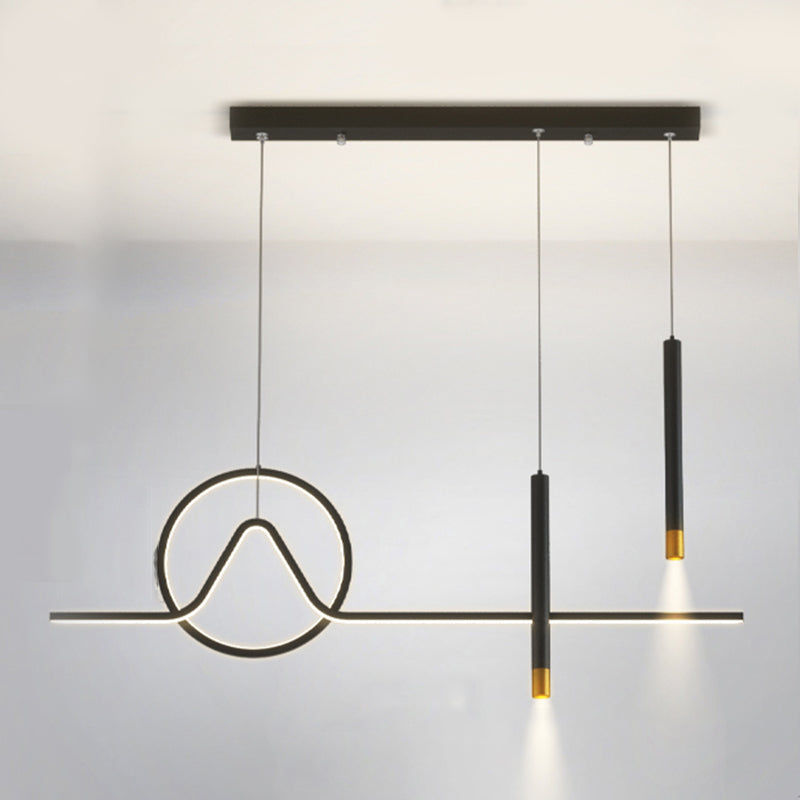 4 Light Geometric Island Lights Contemporary Metal Island Lighting Ideas