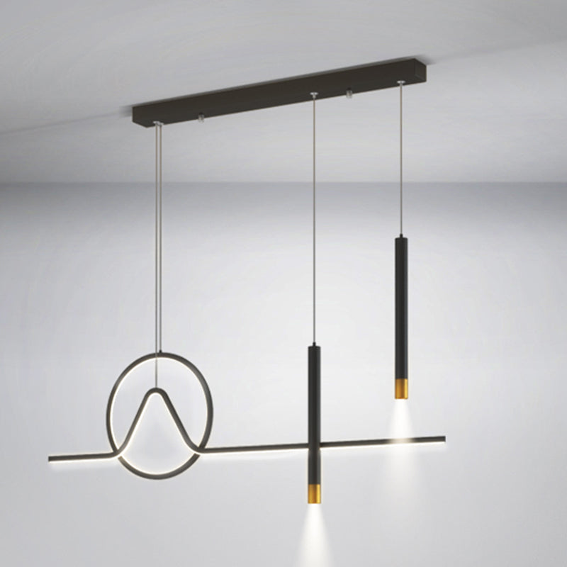 4 Licht geometrische Insellichter zeitgenössische Metal -Inselbeleuchtungsideen