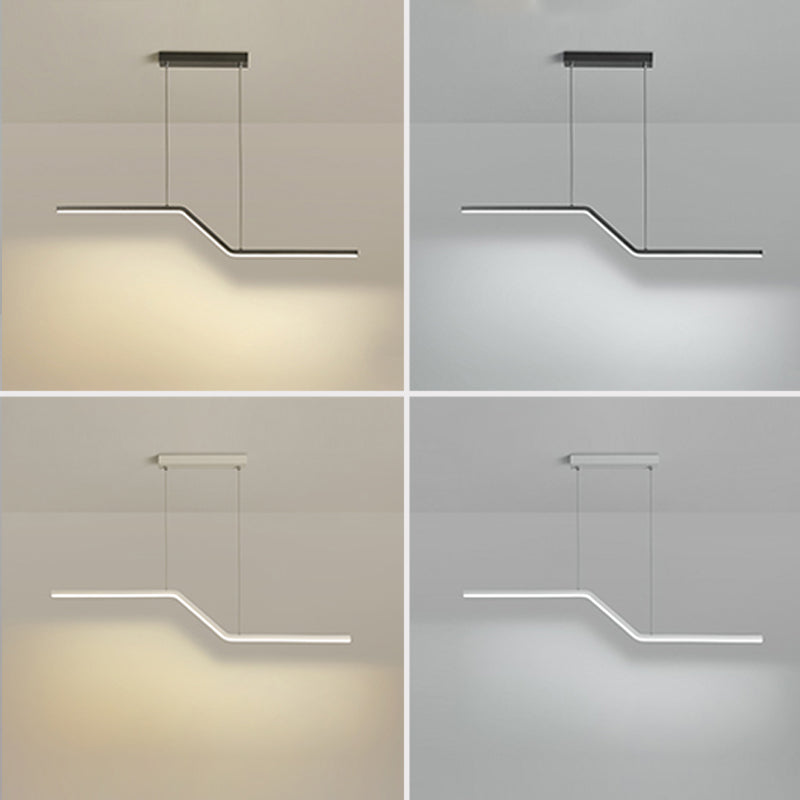 1 Light Linear Island Lights Contemporary Metal Island Éclairage Idées de cuisine