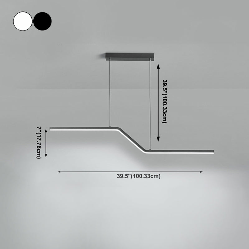 1 Light Linear Island Lights Contemporary Metal Island Éclairage Idées de cuisine