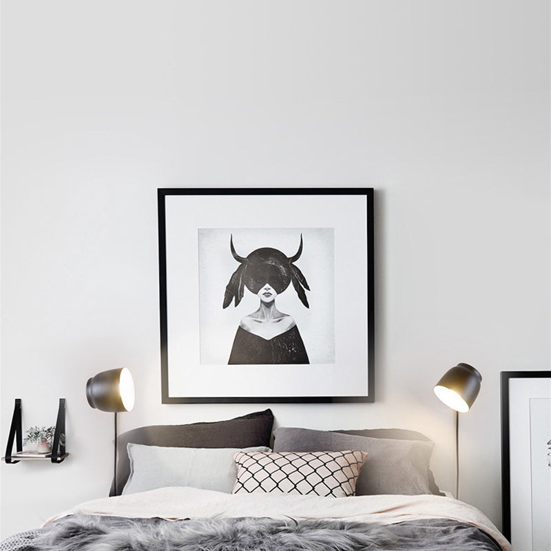 Metalen kom leeswandverlichting moderne stijl 1 licht wand gemonteerd verlichtingsarmatuur