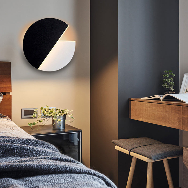 Iluminación de pared de sombra redonda de metal lámpara de pared de luz simple moderna