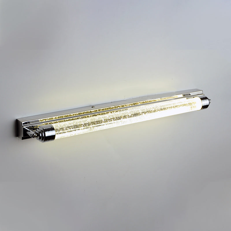 Sombra lineal de 1 luces mate de pared moderno espejo de cristal espejo de la pared lámpara de montaje en plata